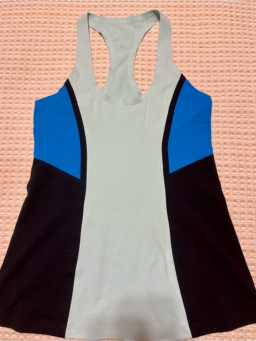 lululemon athletica Colorblock Racerback Tank - Light Gray, Black & Blue